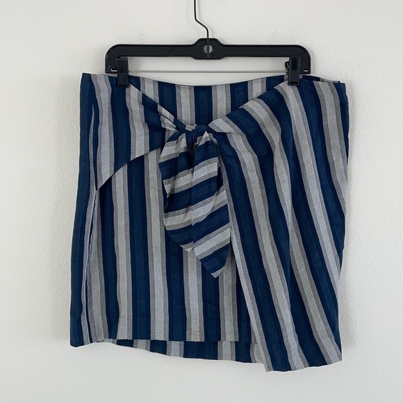 Madewell Striped Wrap Tie Mini Skirt - Picture 6 of 11